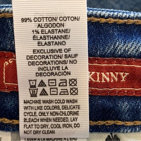 Lucky Brand Ava Skinny Floral Embroidered Distressed Jeans Size 2 - Picture 8 of 10